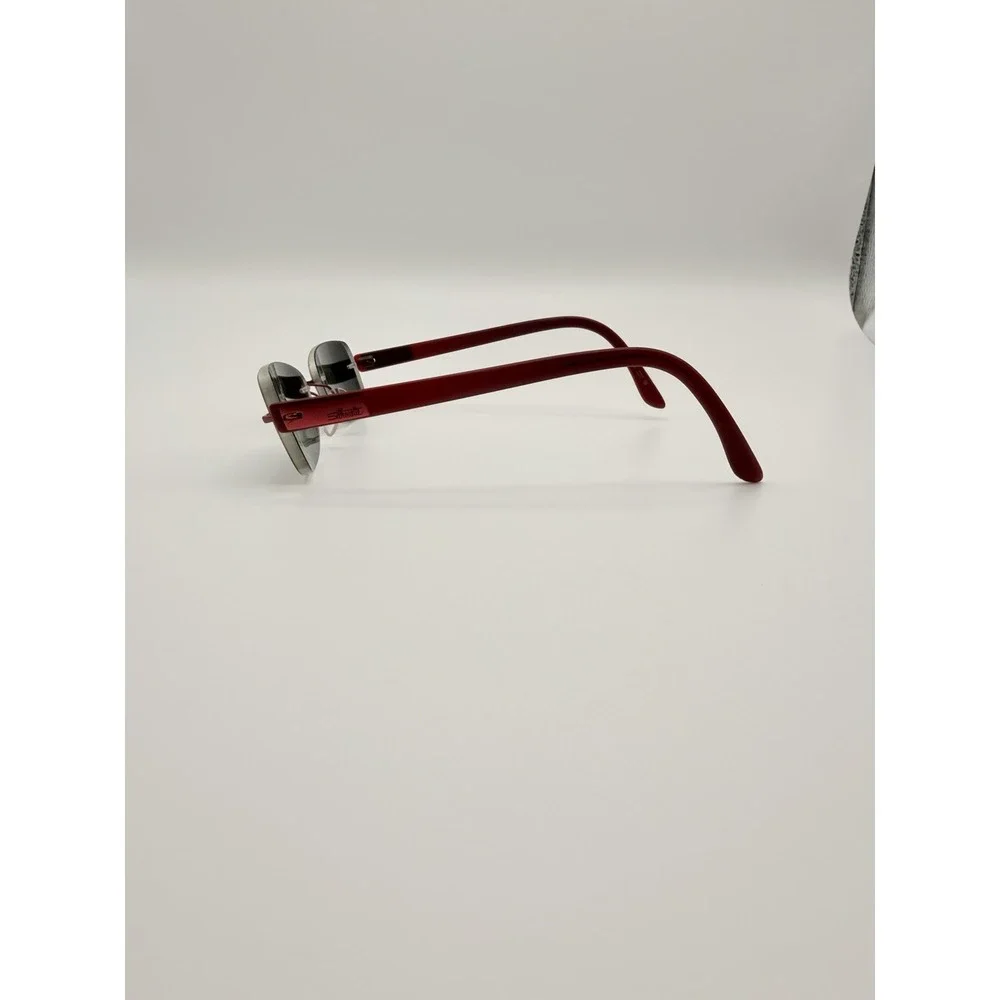 Silhouette 7608 40 6054 Titanium Red Rimless Eyeglasses Frames 17 135 Austria